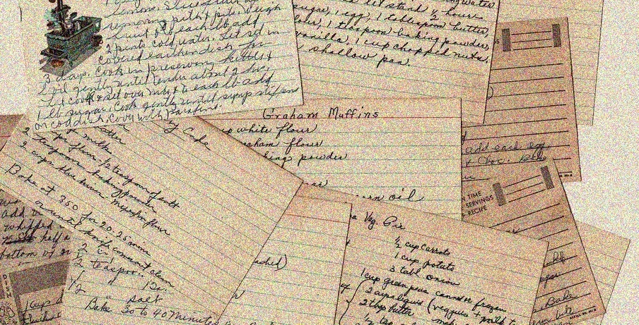 handwritten recipe cards vintage